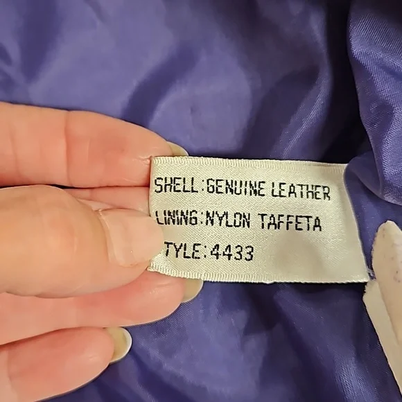 WILSON'S LEATHER Purple bomber biker moto jacket pockets lined  great color! - Picture 13 of 16